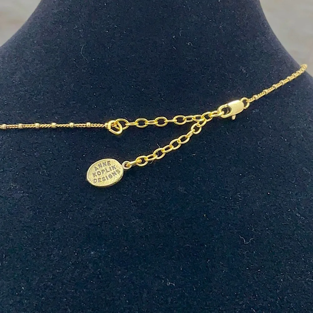 Vtg.Anne Koplik 18” Gold Necklace With Pendant - Picture 9 of 12